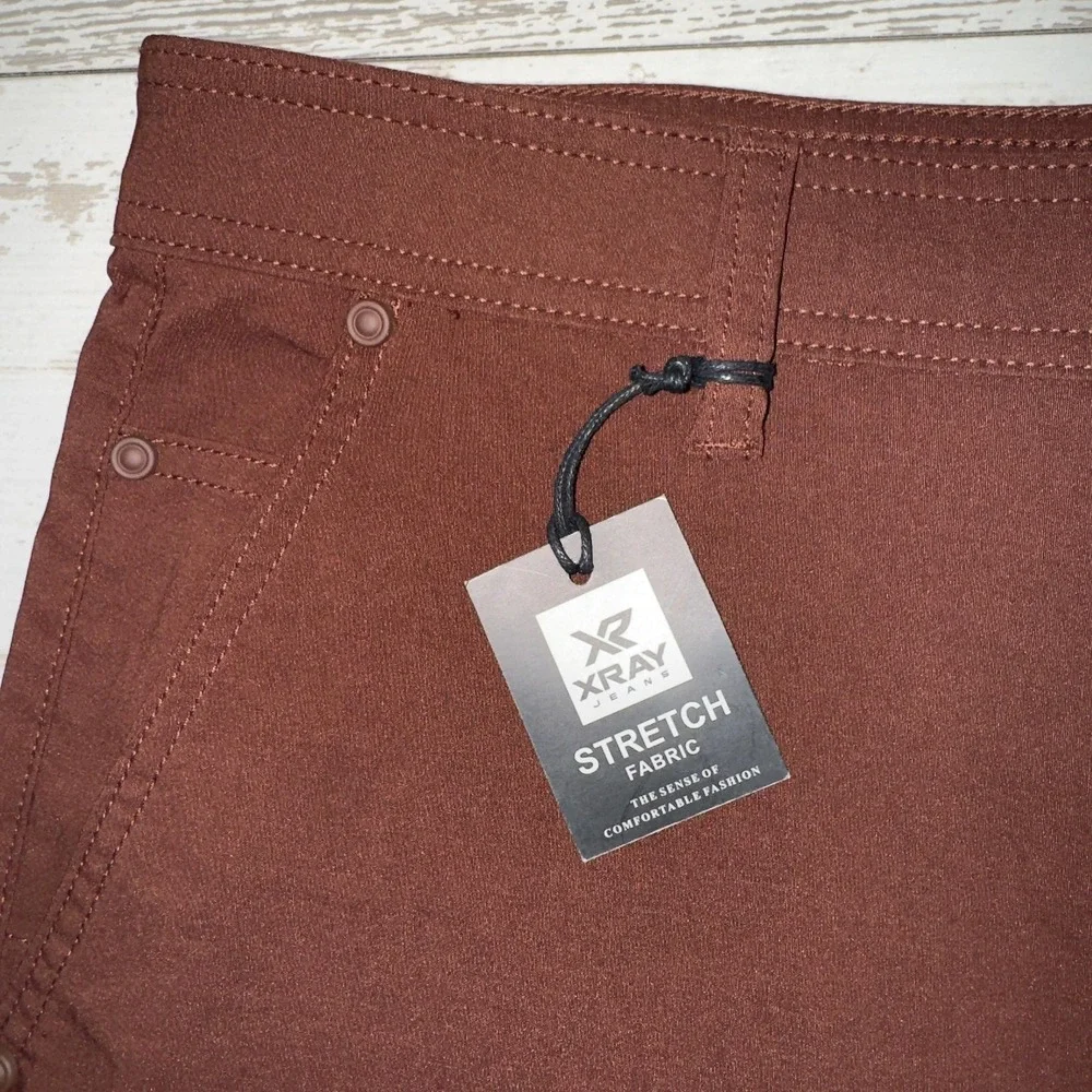 Xray Jeans Pants Mens 38 Brick Stretch Chino Straight Leg Casual Flat Front‎